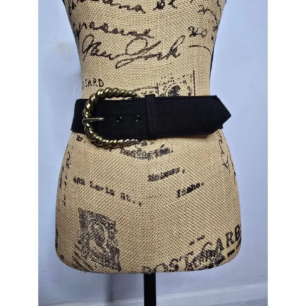 Vintage Black Chunky Bronze Belt - Picture 14 of 14